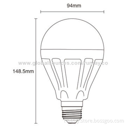 Super Bright 15W E26 LED Bulb, 85-265V AC, CE Marked, 80 to 100lm/W Luminous Flux, High-brightnessNew